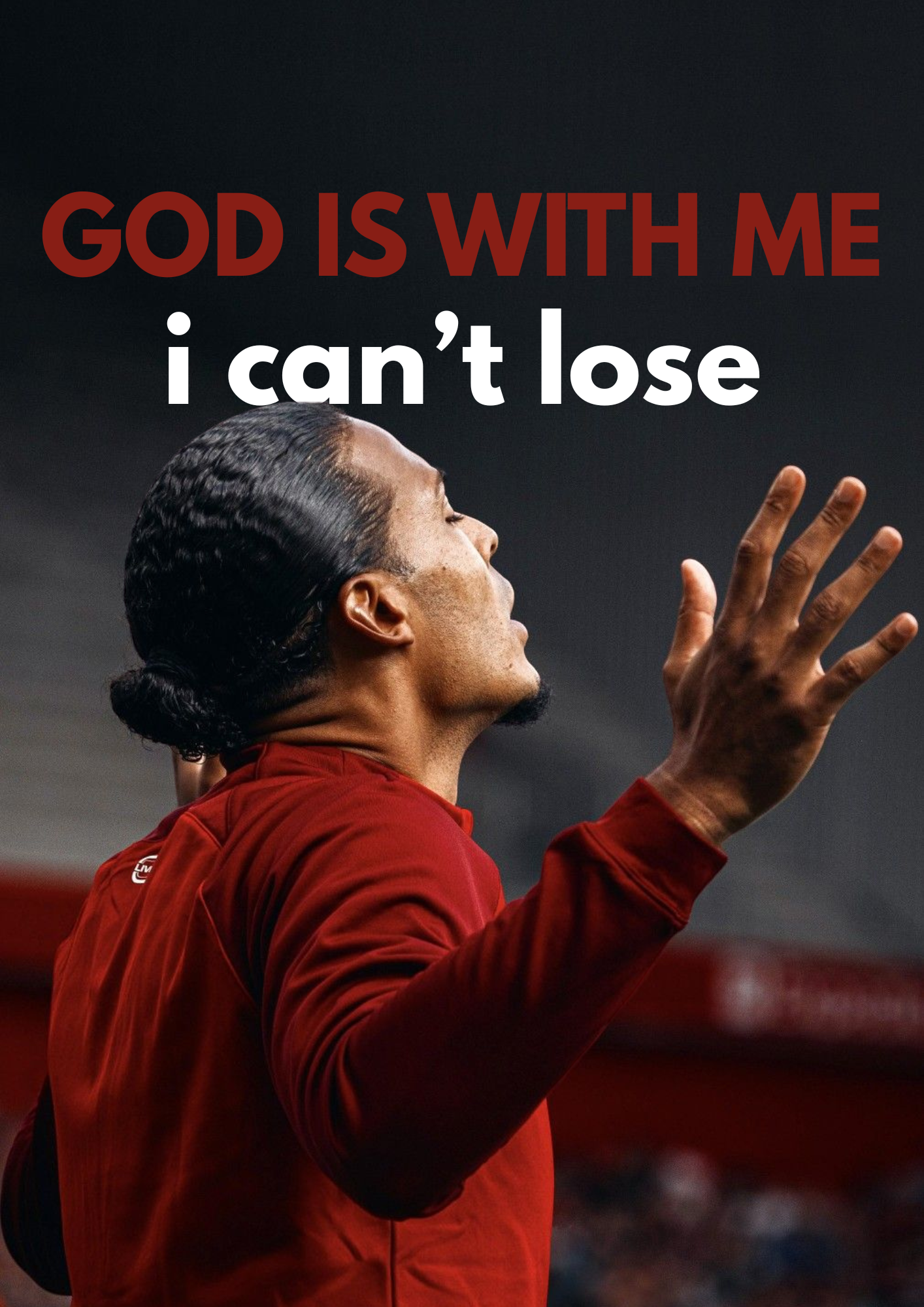 Plakat piłkarski - GOD IS WITH ME