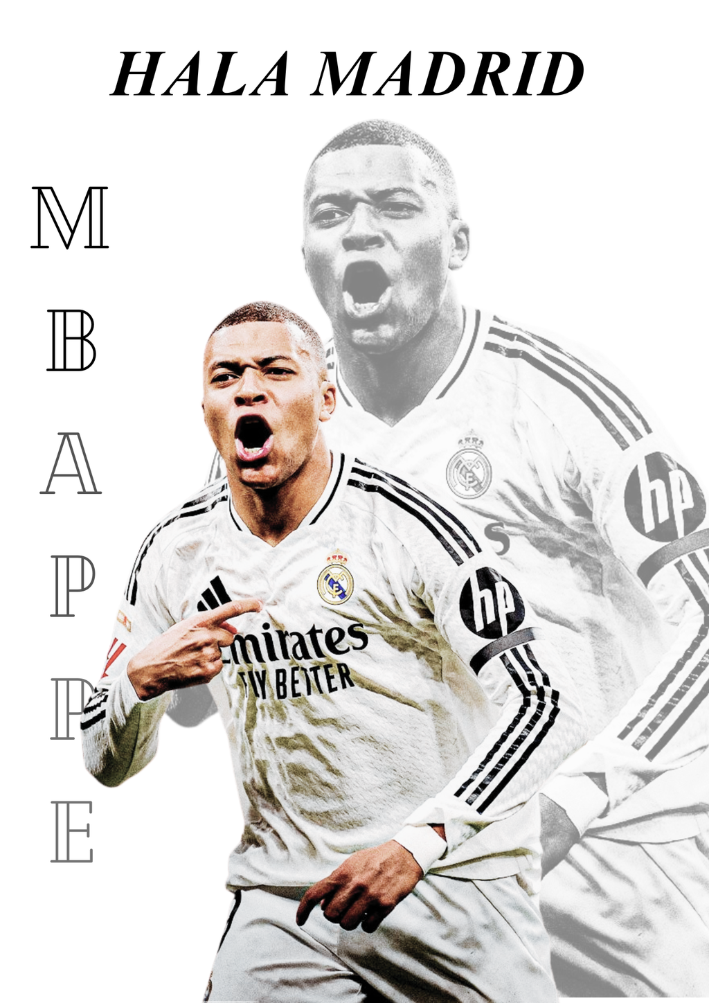 Plakat piłkarski - Kylian Mbappe HALA MADRID