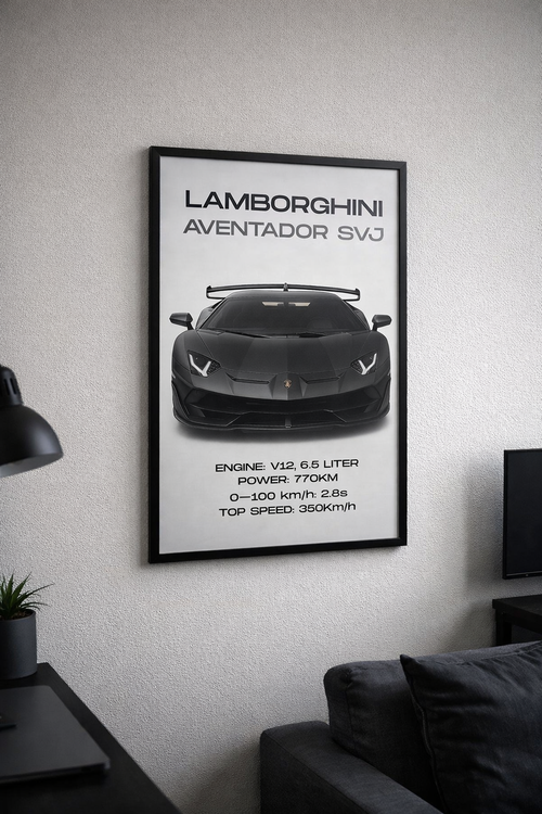 Plakat motoryzacyjny - LAMBORGHINI AVENTADOR