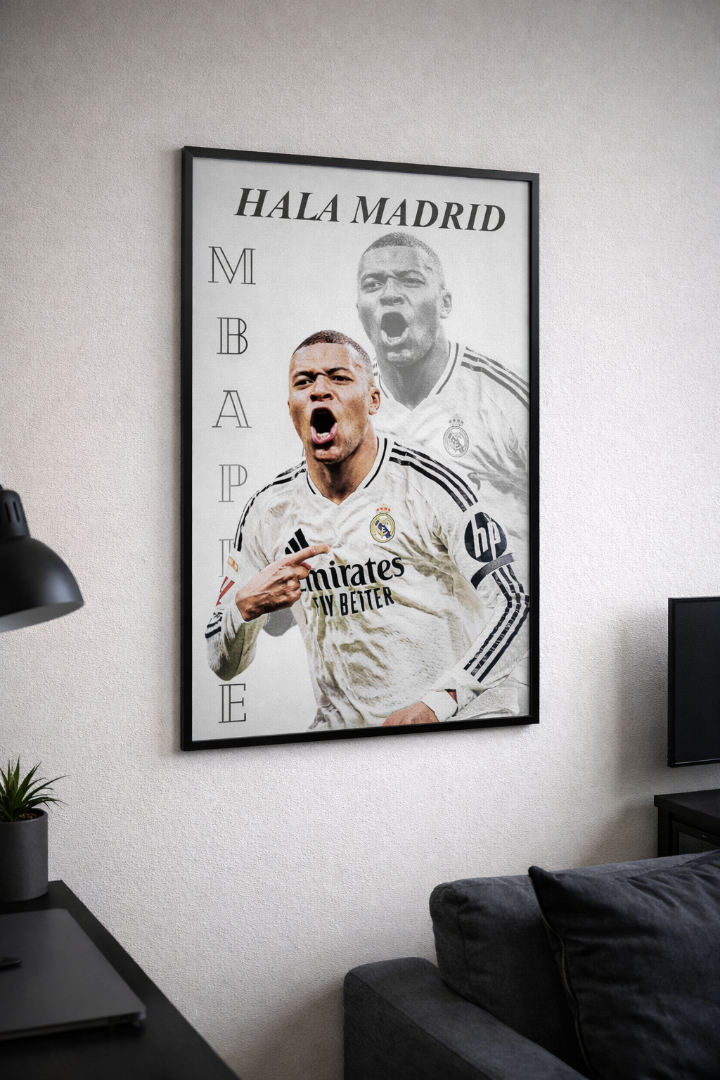 Plakat piłkarski - Kylian Mbappe HALA MADRID