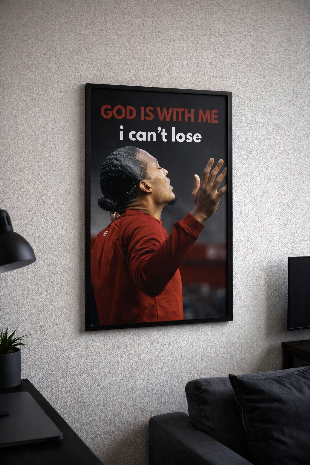 Plakat piłkarski - GOD IS WITH ME