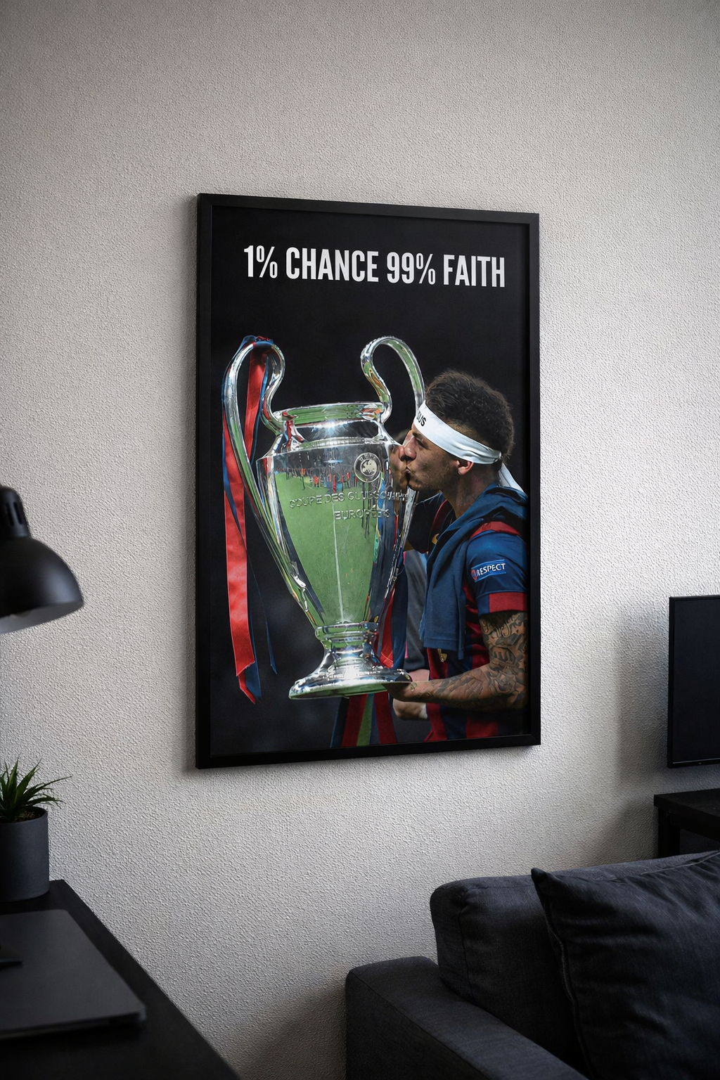 Plakat piłkarski - 1% CHANCE 99% FAITH
