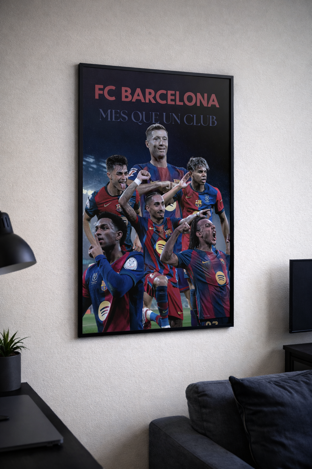 Plakat piłkarski - FC Barcelona MES QUE UN CLUB